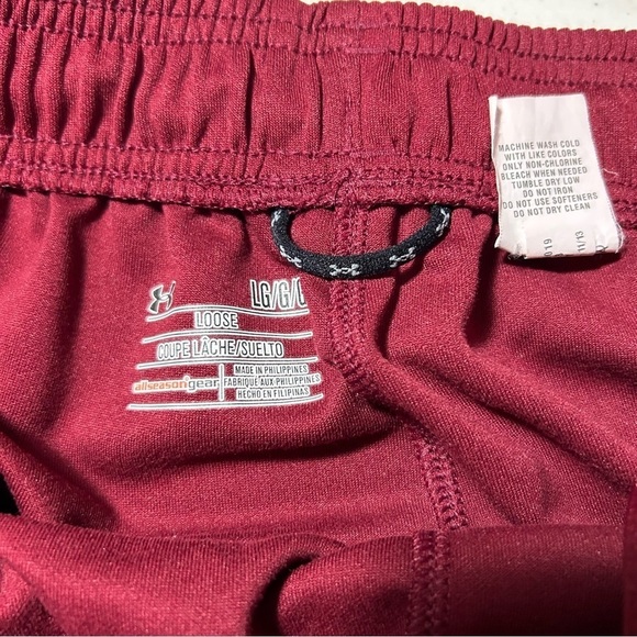 UNDER ARMOUR Burgandy Team Warm-Up Athletic Campus Gym Track PANTS Womens Large - Picture 2 of 5
